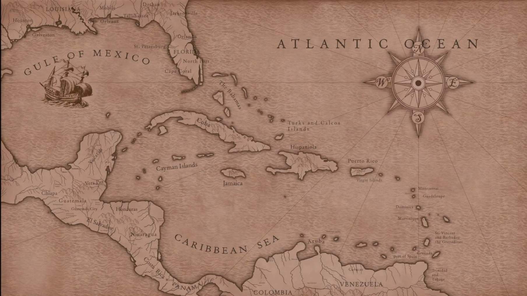 Карта пиратов карибского моря