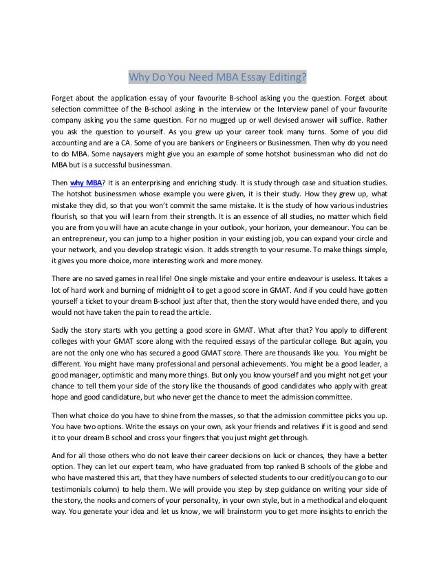 mba essay review service