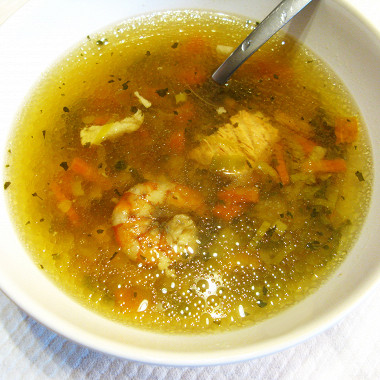 Рецепт Суп с красной рыбой и креветками