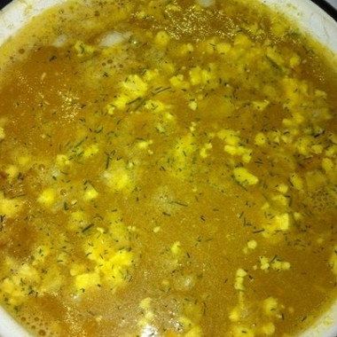 Рецепт Суп с яйцом, рисом и зеленым горошком