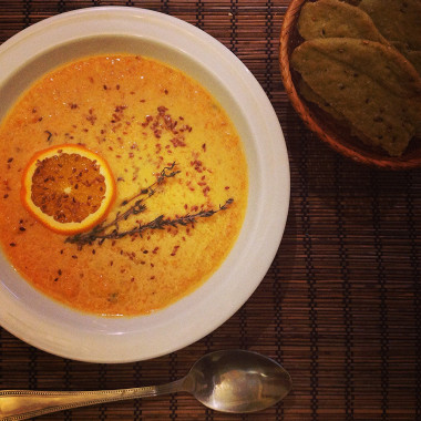 Рецепт Морковно-апельсиновый крем-суп с имбирем