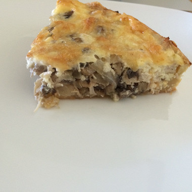 Фото рецепт Лоранский пирог с курицей, грибами и шпинатом