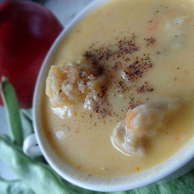 Рецепт Густой суп из цветной капусты с тимьяном и картофельными клецками