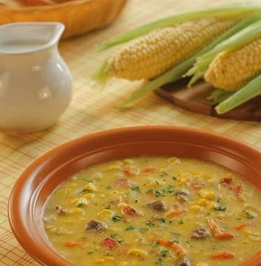 Рецепт Суп с кукурузой и беконом
