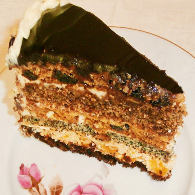 Рецепт Сметанный торт с маком и сухофруктами