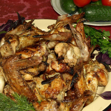 Рецепт Шашлык из куриных крыльев с луком