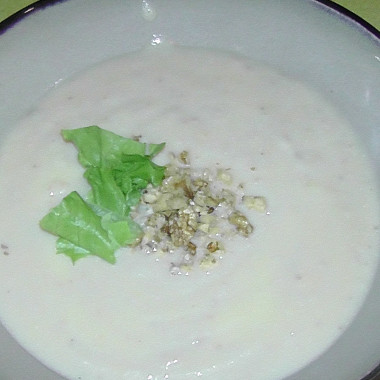 Рецепт Крем-суп из тыквы с картофелем в молоке и орешками