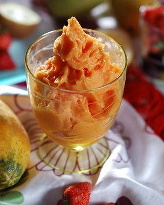 Шербет из папайи и лайма