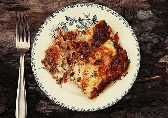 Лазанья с овощами и творогом