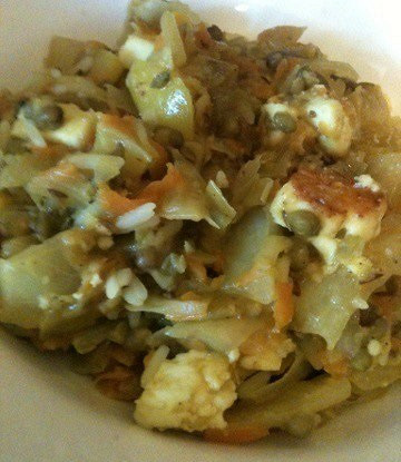 Кичри с машем, рисом и адыгейским сыром