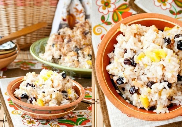 Плов с тыквой и фруктами