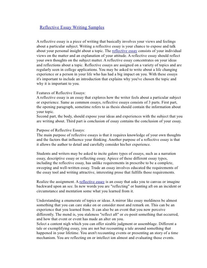 reflection essays sample